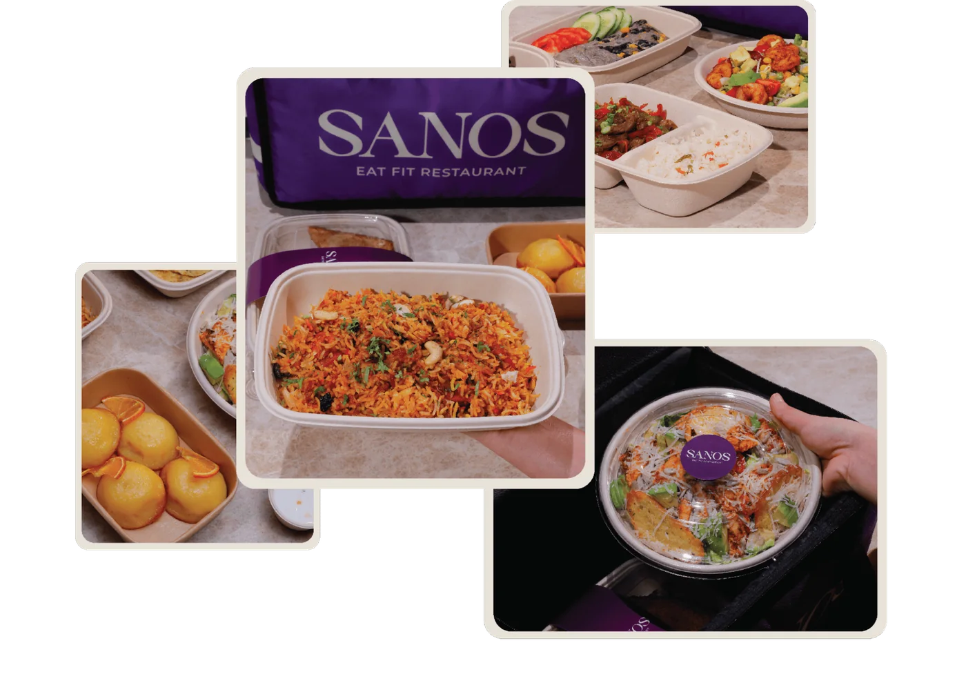 Healthy meal collage